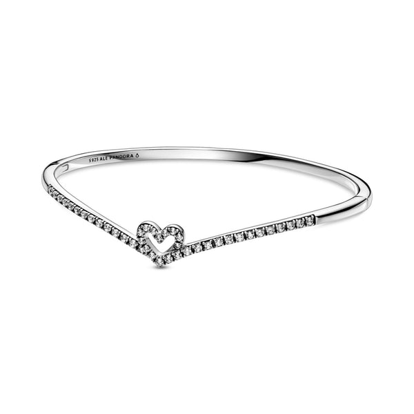 graziella Sparkling Wishbone Heart Bangle