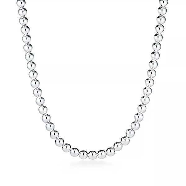 graziella Sterling Silver 18" 6mm Bead Necklace