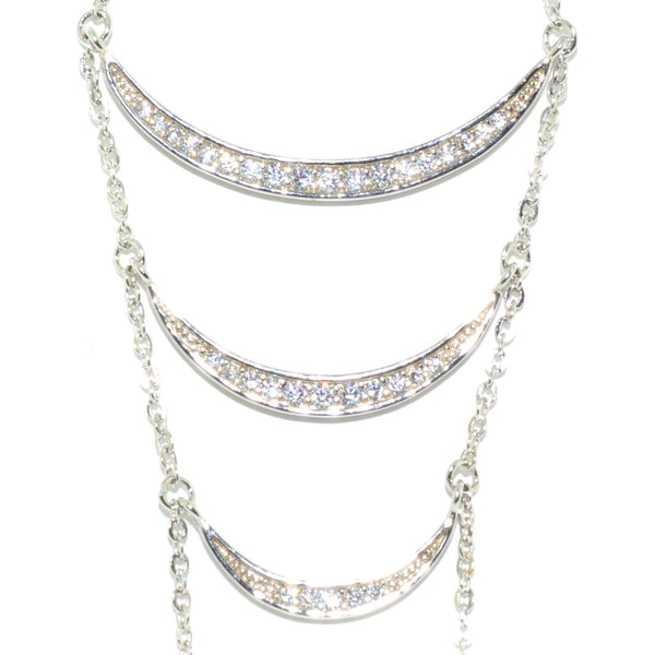 graziella Sterling silver 18" C.Z Smiley Necklace