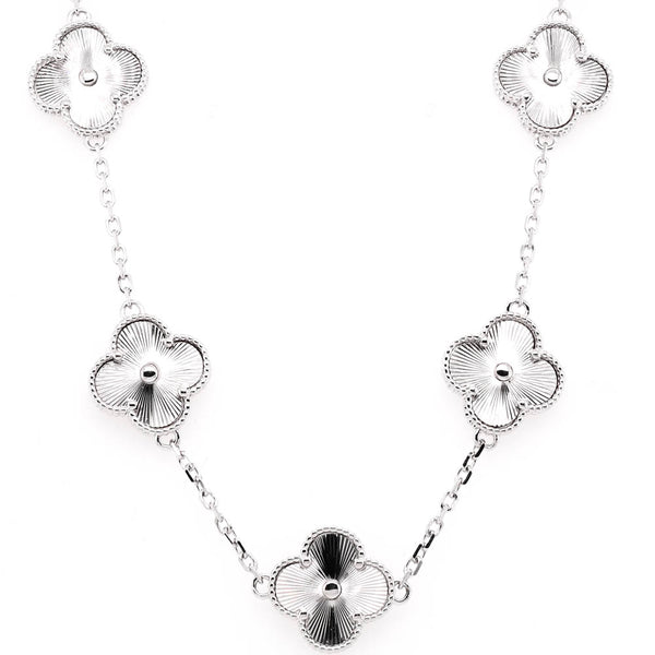 graziella Sterling Silver 18" Multi Clover Necklace
