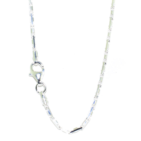 graziella Sterling Silver 24" 1MM Fancy Link Chain