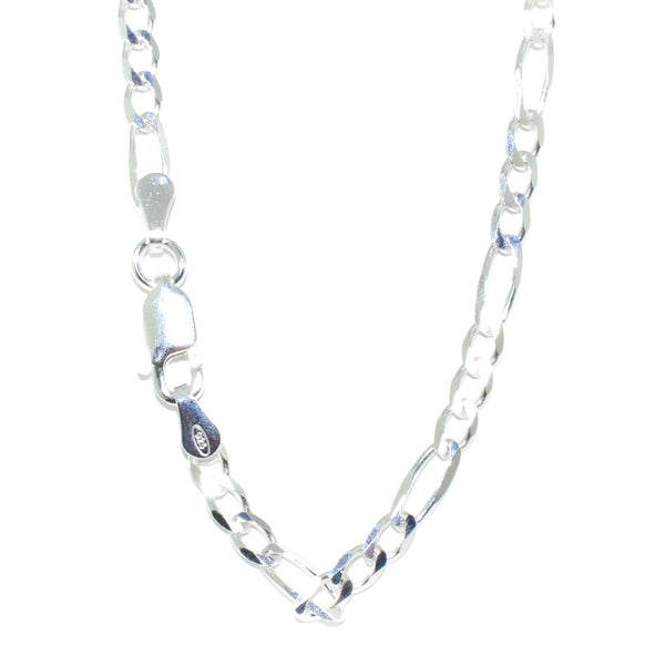 graziella Sterling Silver 24" 3MM Figaro chain