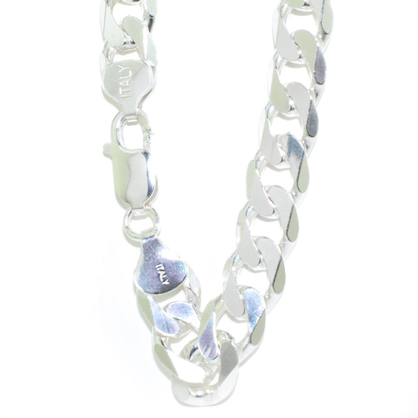 graziella Sterling Silver 24" 8mm Curb Link Chain