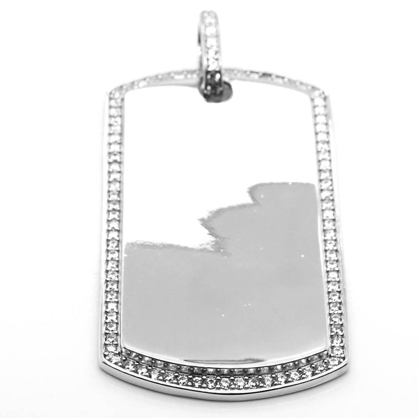 graziella Sterling silver 46x25mm C.Z Dog Tag