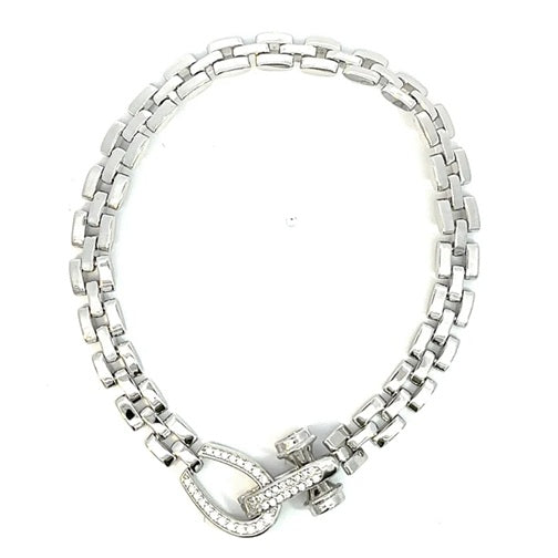 graziella Sterling Silver 7.25" 6mm C.Z Bracelet