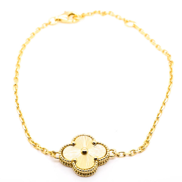 Graziella Sterling Silver 7.5" Clover Bracelet