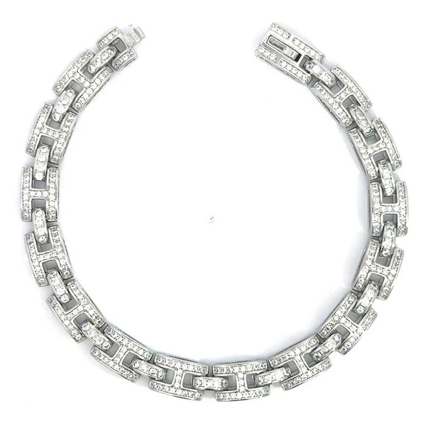 graziella Sterling Silver 8" 8mm C.Z Bracelet