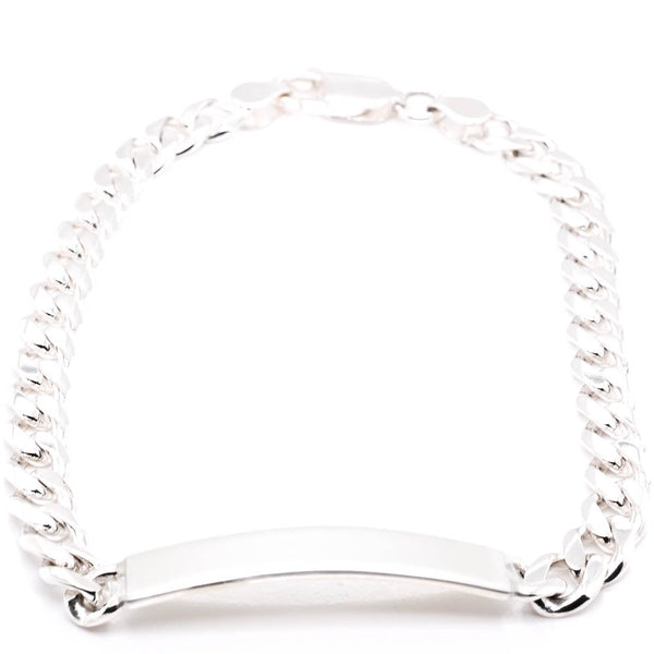 graziella Sterling Silver 9" 7mm Id Plate Bracelet