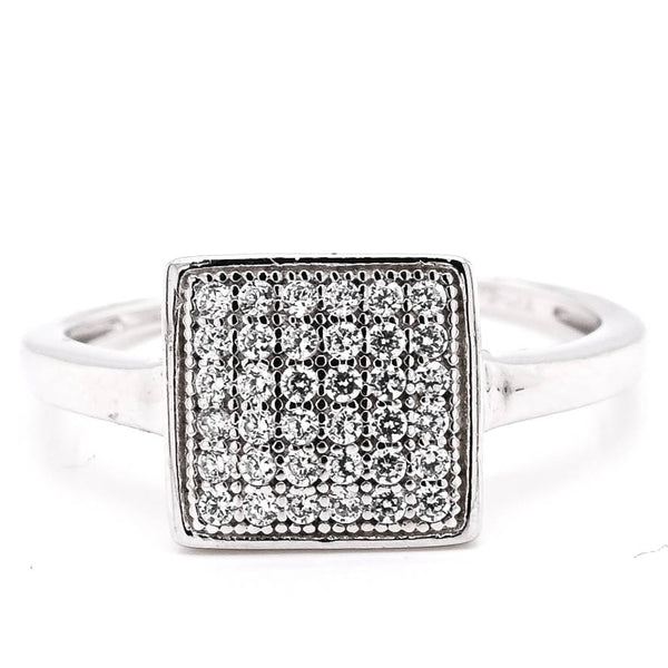 Graziella Sterling Silver Pave Set C.Z Ring