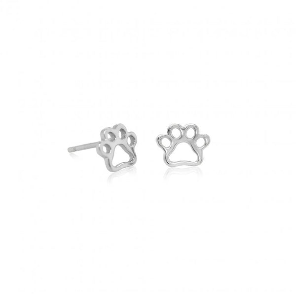 graziella Sterling Silver Paw Print Studs Earings