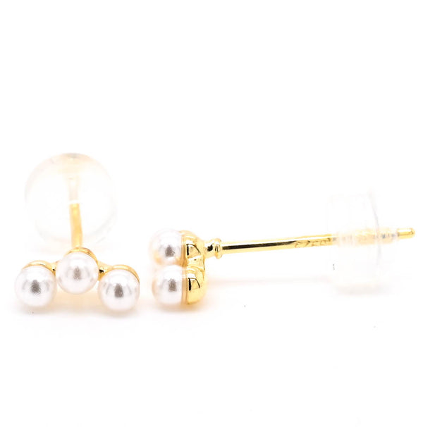 graziella Sterling Silver Pearl Stud Earrings