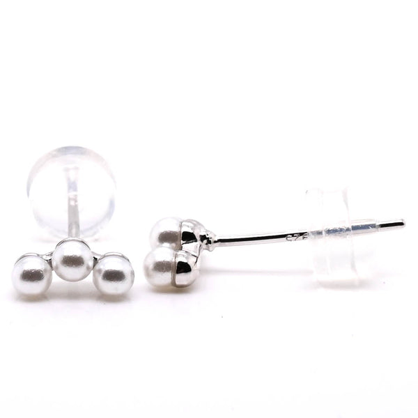 graziella Sterling Silver Pearl Stud Earrings
