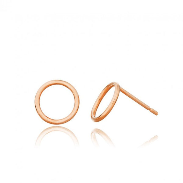 graziella Sterling Silver Plain O Stud Earrings