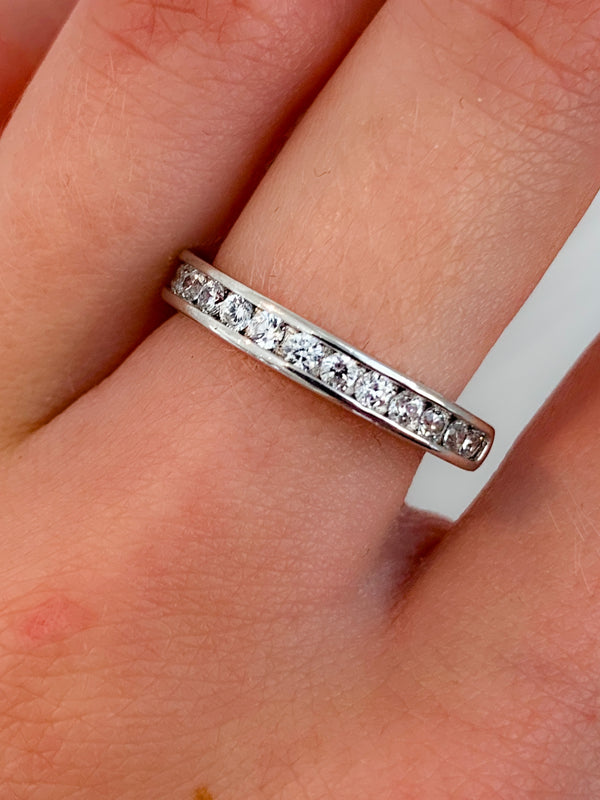 Graziella Sterling Silver Round Brilliant C.Z Ring