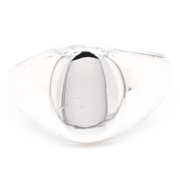 graziella Sterling Silver Round Top Signet Ring