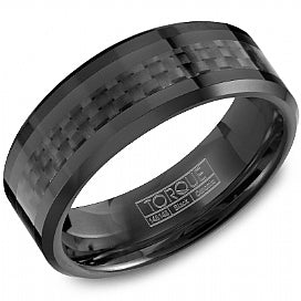 graziella Torque Black Ceramic Wedding Band
