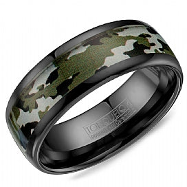 graziella Torque Black Ceramic Wedding Band