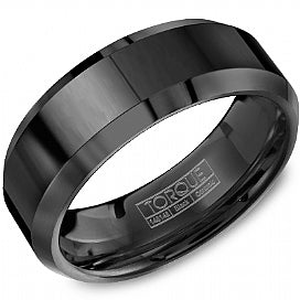 graziella Torque Black Ceramic Wedding Band