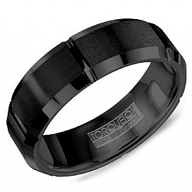 graziella Torque Black Ceramic Wedding Band