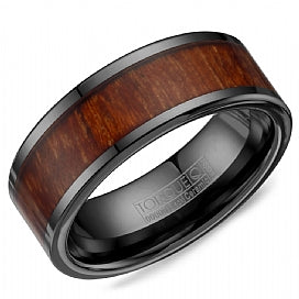 graziella Torque Black Ceramic Wedding Band
