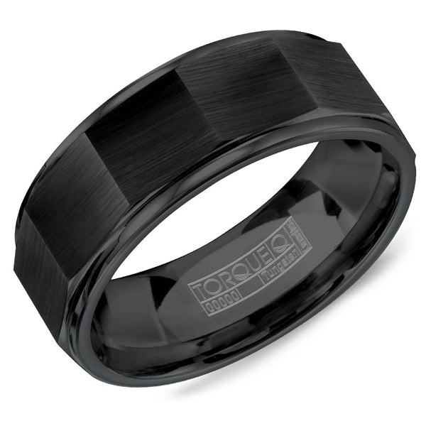 graziella Torque Black Tungsten Wedding Band