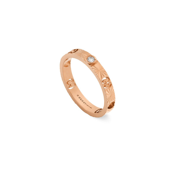 graziella Gucci 18KT Rose Gold 0.03CTW VVS G-H Colour Diamond Iconoic Heart Ring