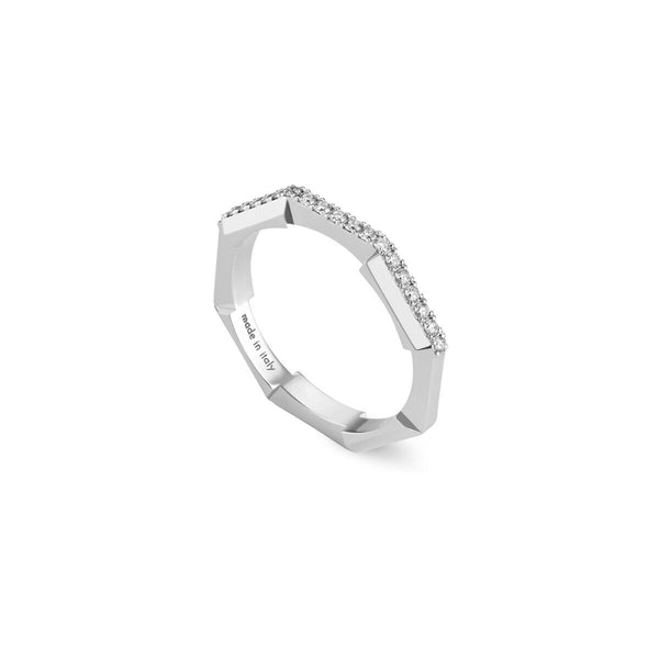 graziella Gucci 18KT White Gold 0.16CTW VVS G-H Colour Diamond Link To Love Ring