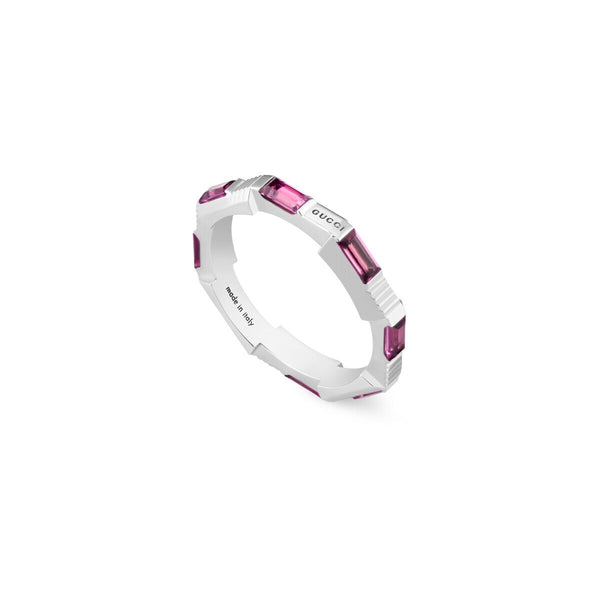 Graziella Gucci 18KT White Gold 0.90CTW Rubellite Link To Love Ring