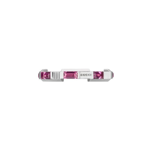 graziella Gucci 18KT White Gold 0.90CTW Rubellite Link To Love Ring