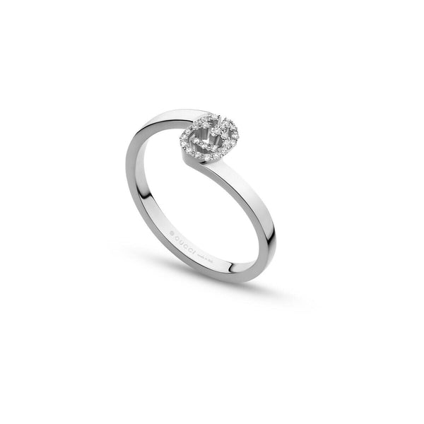 Graziella Gucci 18KT White Gold GG Running 0.5CTW Diamond Ring