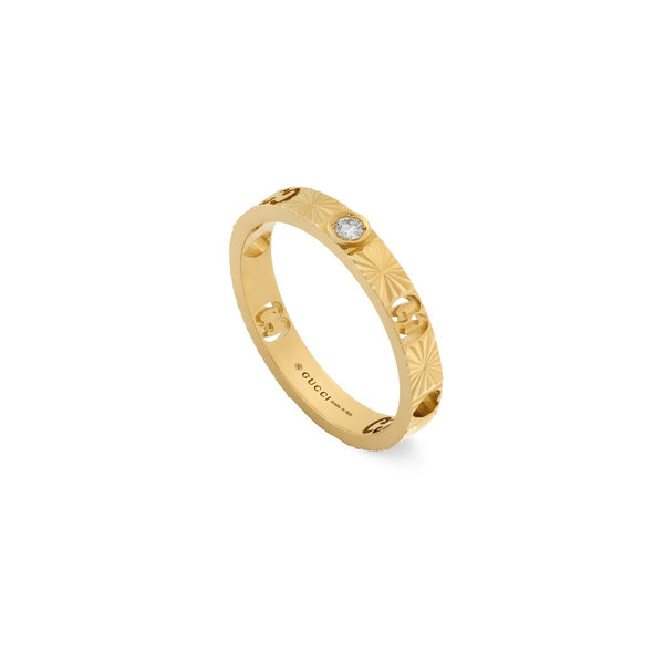 Graziella Gucci 18KT Yellow Gold 0.03CT VVS G-H Colour Diamond Iconic Heart Ring