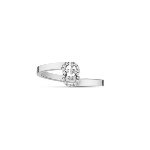 graziella Gucci 18KT Yellow Gold 0.05CTW VVS G-H Colour Diamond GG Running Ring