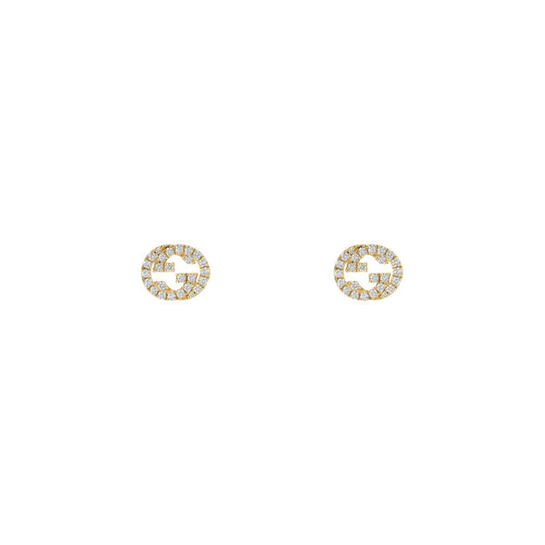 graziella Gucci 18KT Yellow Gold 0.34CTW Diamond Inerterlocking Stud Earrings