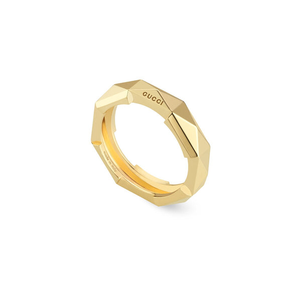 graziella Gucci 18KT Yellow Gold 5mm Link to Love Studded Ring