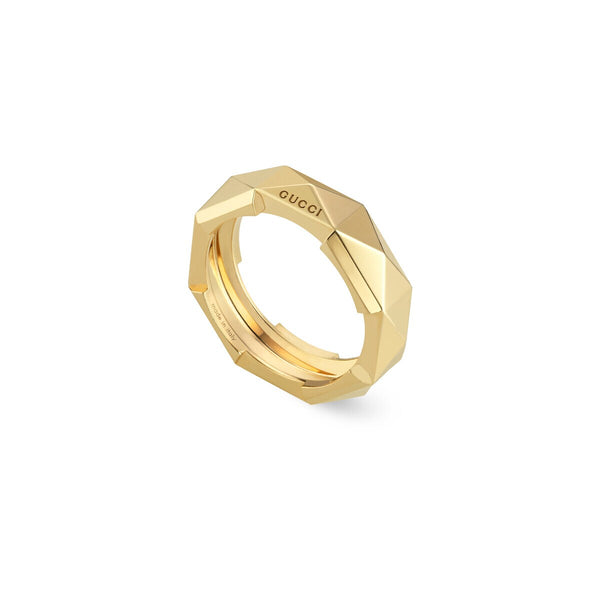 graziella Gucci 18KT Yellow Gold 6mm Link To Love Studded Ring