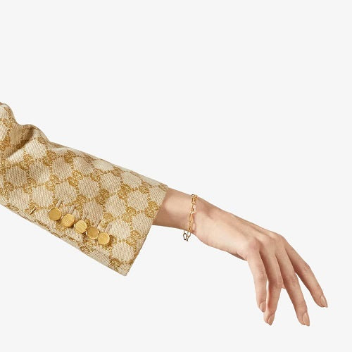 Graziella Gucci 18KT Yellow Gold 7" Link To Love Bracelet