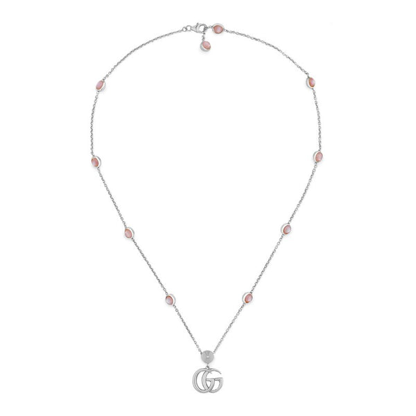 graziella Gucci Double G Sterling Silver 16.5" Mother of Pearl Necklace