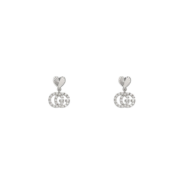 graziella Gucci GG Running 18k earrings with diamonds