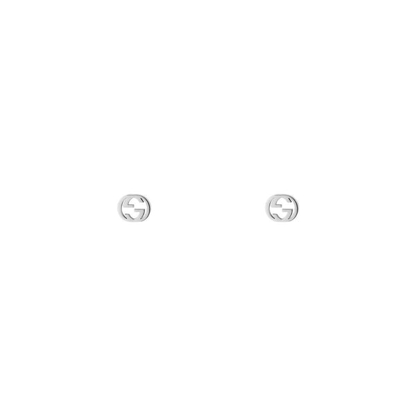 graziella Gucci Interlocking G 18k white gold earrings