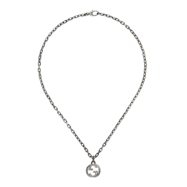 graziella Gucci Sterling Silver 17.5" Interlocking G Necklace