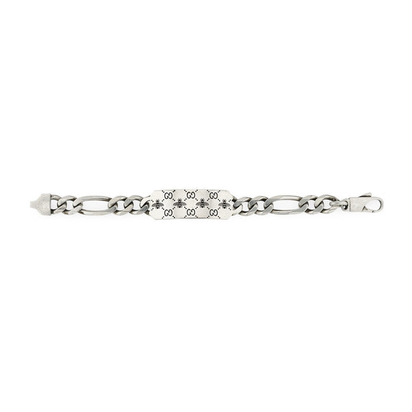 Graziella Gucci Sterling Silver 8.75" GG And Bee Bracelet