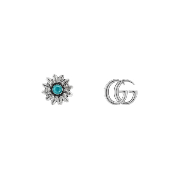 graziella Gucci Sterling Silver Double G flower stud earrings