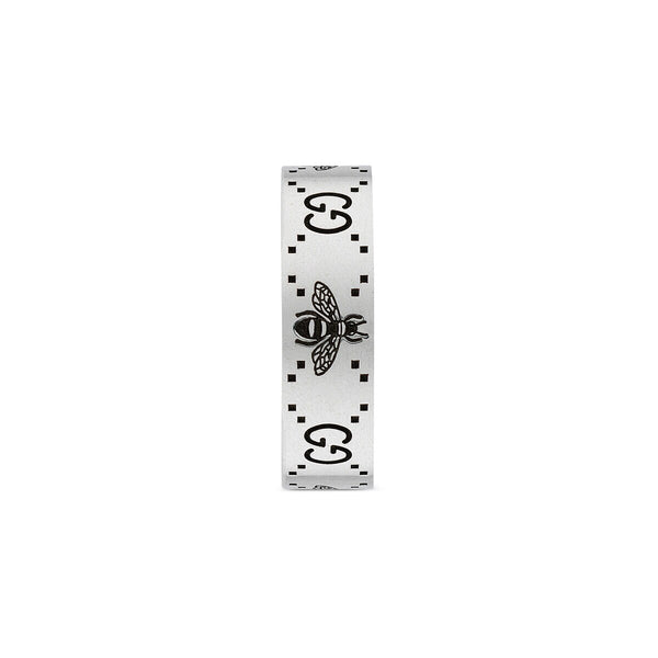 Graziella Gucci Sterling Silver GG And Bee Engraved Ring