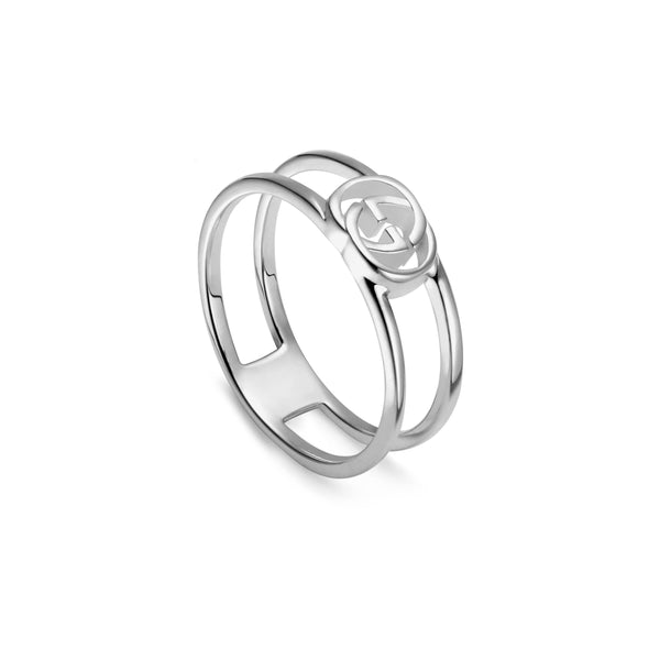 graziella Gucci Sterling Silver Interlocking G thin Open Band