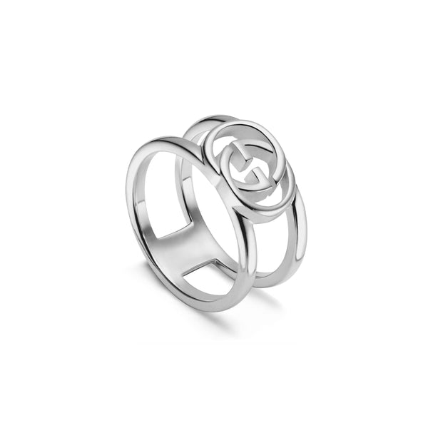 graziella Gucci Sterling Silver Interlocking G Wide Band