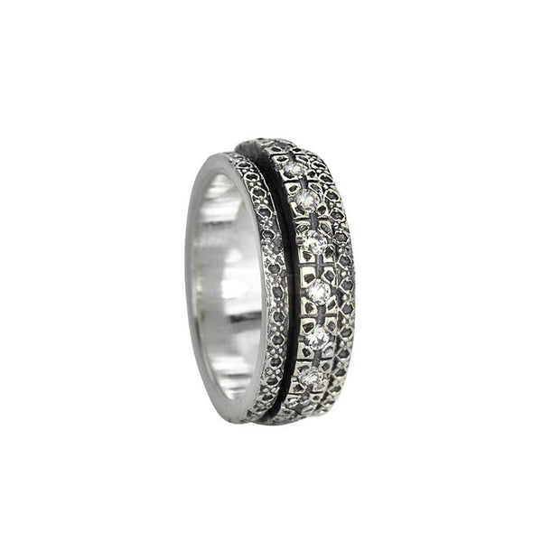 graziella Halo Meditation Ring Sterling Silver C.Z. Size 7