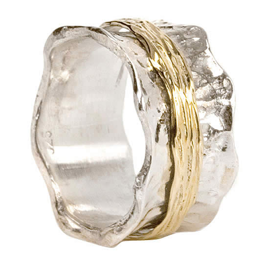 graziella Heaven Meditation Ring Sterling Silver 9KT Size 8