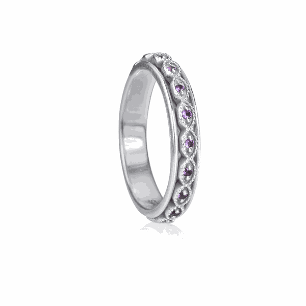 graziella Intuition Meditation Ring Sterling Silver Amethyst Size 5