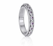 graziella Intuition Meditation Ring. Sterling Silver and Amethyst. Size 9 MR4