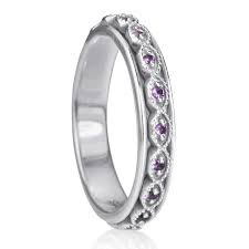 graziella Intuition Meditation Ring. Sterling Silver and Amethyst. Size 8